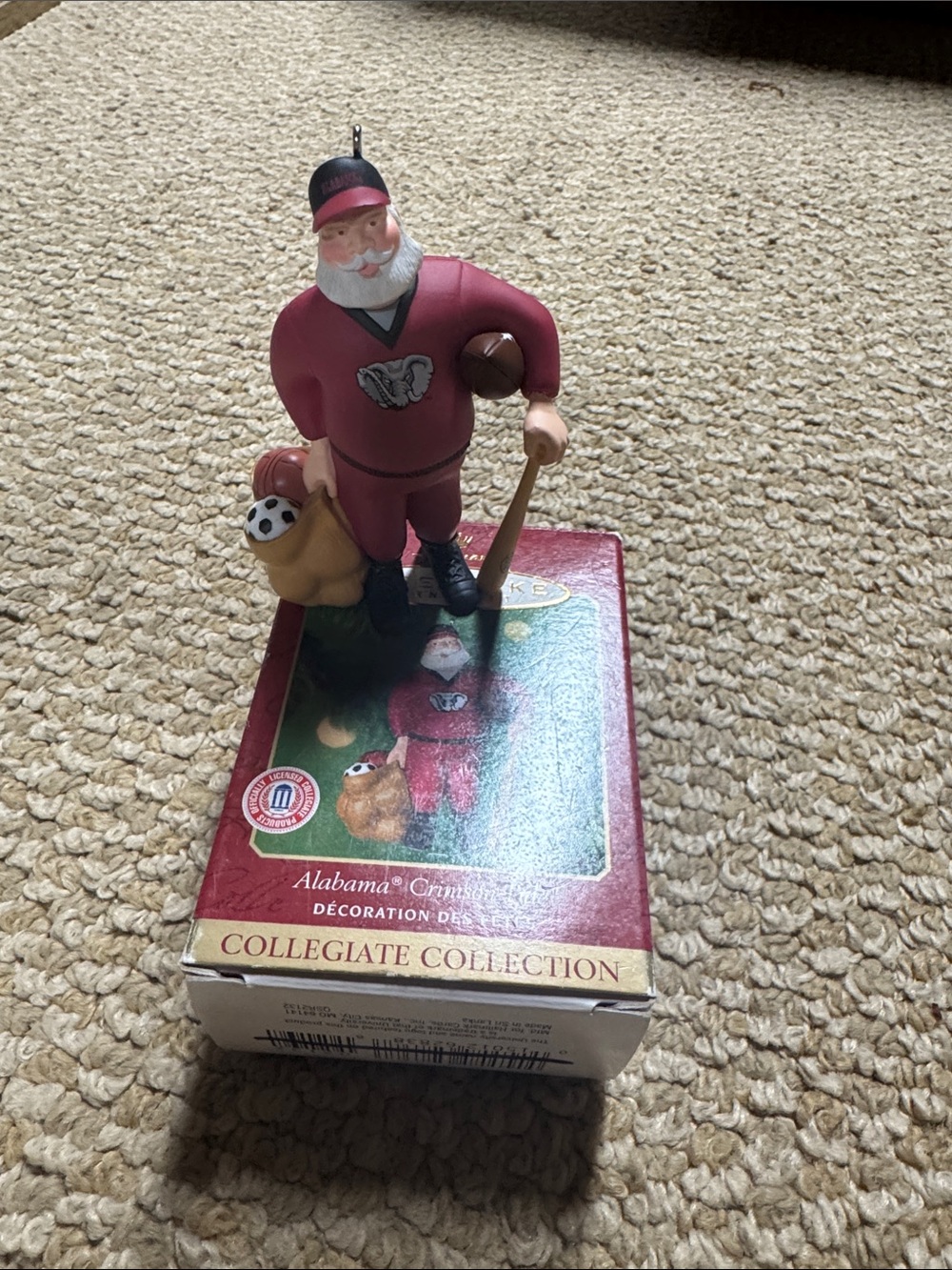 Hallmark Crimson and Black Coach Santa Ornament